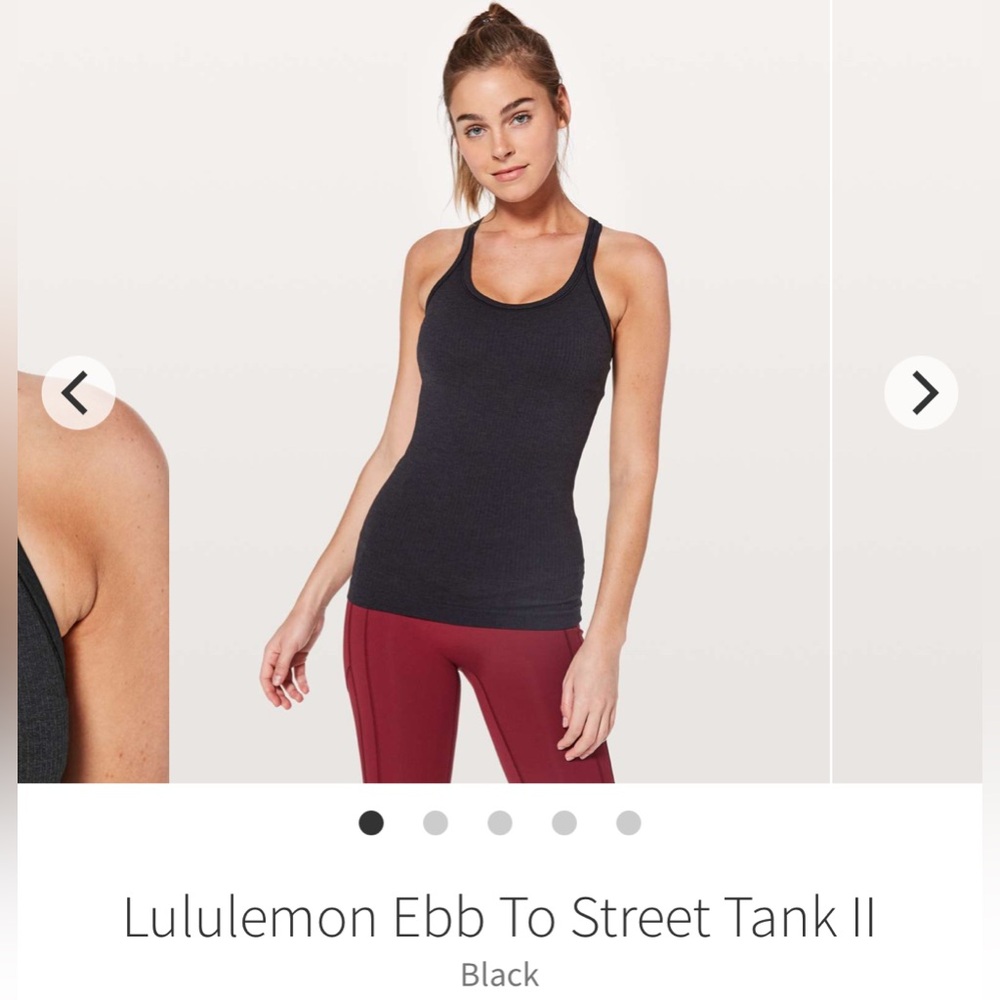 lululemon athletica Black Ebb To Street Tank II size 6